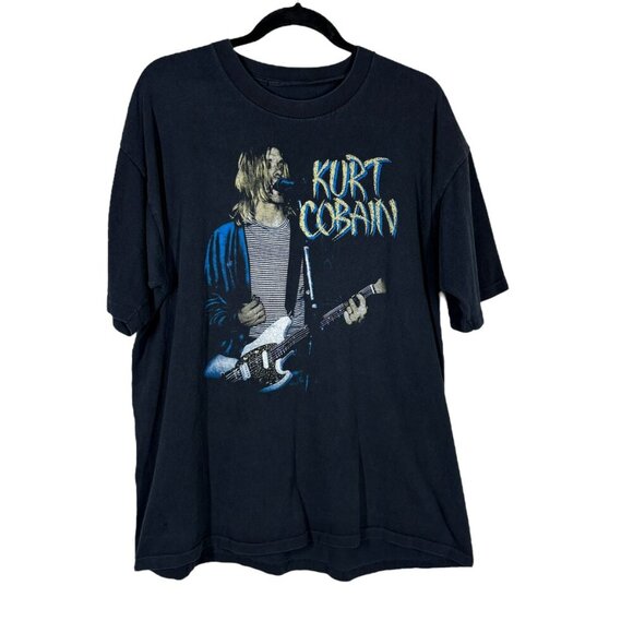 Vintage Kurt Cobain Black Suicide Note Tee Shirt Men's Size XL Nirvana Grunge - Picture 1 of 14